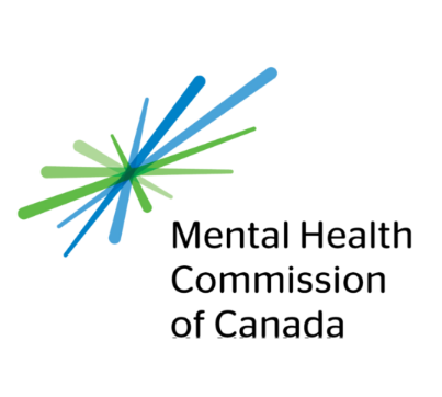 Mental Health Commission of Canada logo, green and blue fireworks