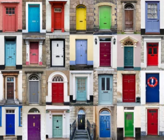 Multicolored doors