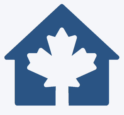 HIFIS logo, white maple leaf inside a blue house