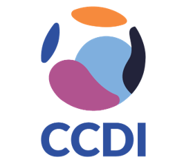 Circle with patches of colours and CCDI letters below.