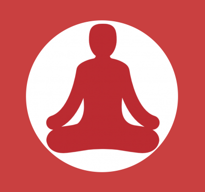 shape of person sitting, red person on white background